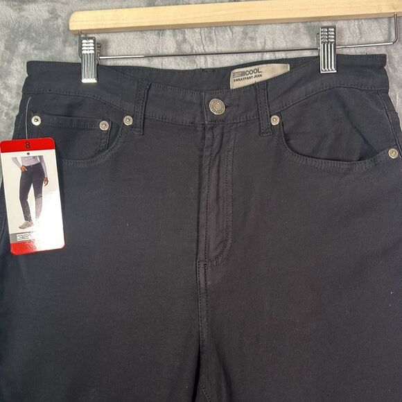 NWT New 32 Degrees Black Sweatpant Stretch Straightleg Ankle Pants Size 8 - Picture 2 of 8